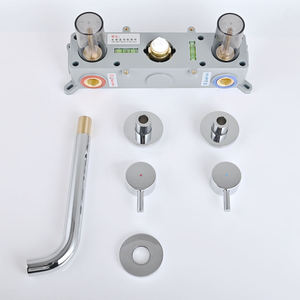 Mitigeurs de salle de bain 59-1 en laiton, Robinet de lavabo encastré à double levier, Robinet de lavabo chromé pour salle de bain - Product Image 2