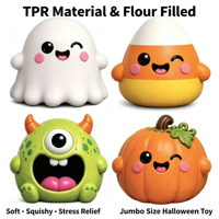 Boîte Mystère d'Halloween : Monstre à une œil, Monstre à grande bouche, Citrouille, Fantôme, Œuf étrange, Squishy à rebond lent, Jouet anti-stress