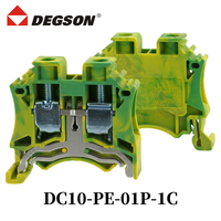 1 pièce DEGSON DC10-01P-11-00ZH Borniers de raccordement traversants à vis pour rail DIN UK10N 1000V 57A 0.5-10mm² 20-6 AWG