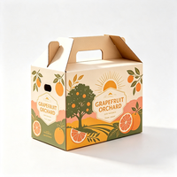 Grapefruit Orchard Geschenkdoos met handvat, offsetdruk waterdichte anti-kneus Gable Box voor boerderijwinkel, aangepast logo gratis ontwerp