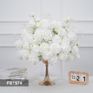 DKB Realistic Silk Artificial <b>Flower</b> Balls Factory Wholesale Wedding Table Centerpieces White - Product Image 3