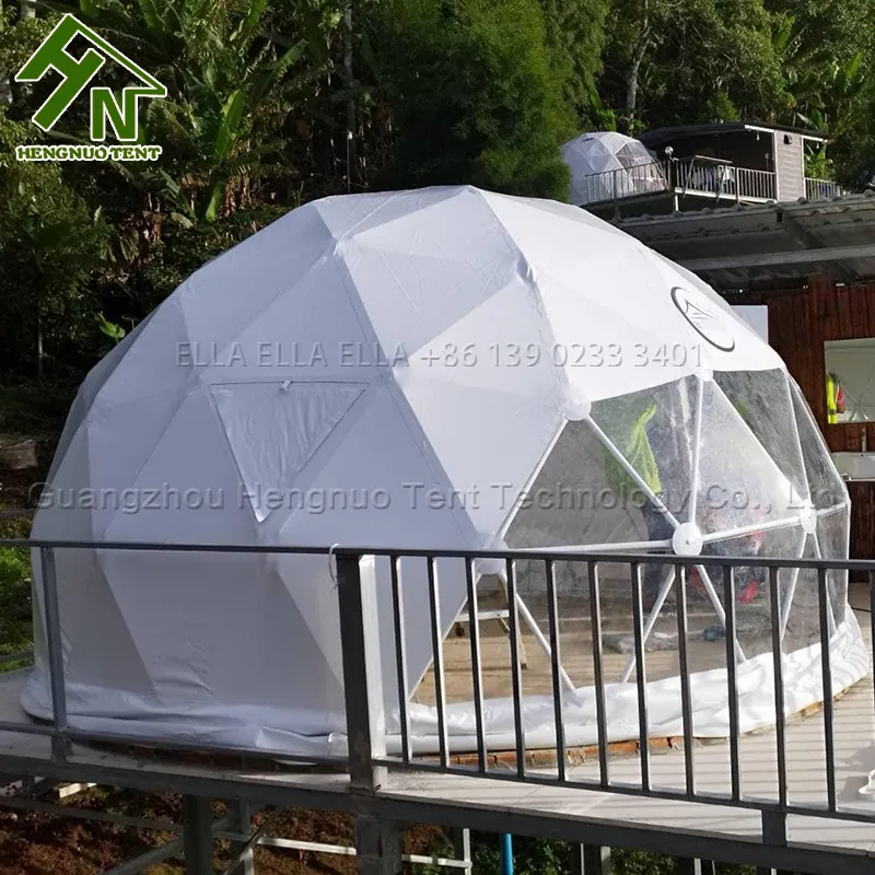 Outdoor 4 Season Waterproof 4m 5m 6m Glamping Geodesic Dome Rooms Camping Tent For Resort