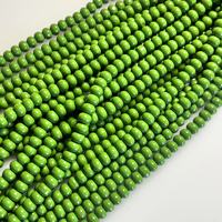 Rondelles lisses en verre vert militaire 7x10 mm pour vêtements, sacs, chaussures, accessoires, fabrication de bijoux, environ 48 pièces/brin