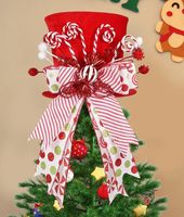 Adorno Plegable para la Punta del Árbol de Navidad DAMAI, Sombrero de Caramelo, Piernas de Bruja de Peluche, Decoración Navideña para Fiestas y Hogar