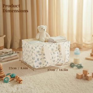 Organisateur de couches pour bébé à motif floral avec séparateurs amovibles, sac de rangement multi-poches pour couches - Product Image 3