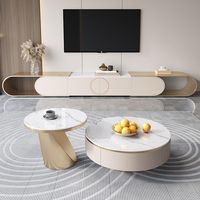 Meuble TV rétractable Français Moderne Minimaliste Haut Luxe Étage Armoire Table Basse Combinaison