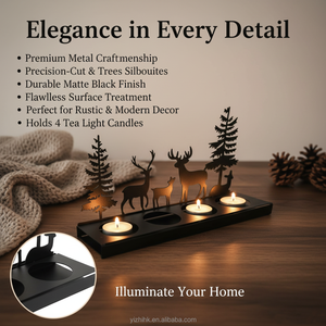 Porte-bougie en fer forgé artisanal élégant Gliway |   Conception pliable pour une ambiance festive |   Cadeau attentionné pour la fête des mères - Product Image 5