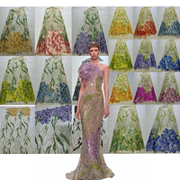 Nouvelle mode Émirats arabes unis Dubaï Tissu en dentelle de luxe Broderie artisanale Dentelle perlée avec paillettes Autriche Robe de mariée