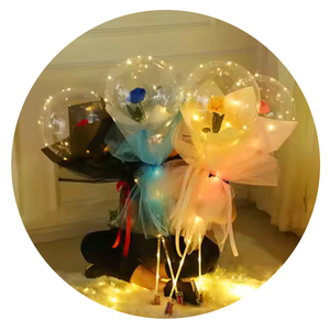 Ballons LED en gros pour la Saint-Valentin, ballons LED Bobo, ballons LED en forme de rose « Je t'aime », globos pour demande en mariage, fête de fiançailles - Product Image 2