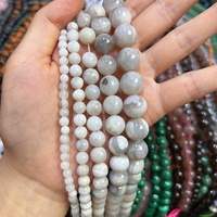 Perles en pierre d'agate Crazy Lace blanche naturelle en gros, 4mm-12mm, pour la fabrication de bijoux et les créations artisanales DIY