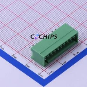 KF2EDGV-2.5-10P Plug-in Terminal Block Through hole,P=2.5mm Connector Board-to-Board / Socket - Closed 1x10P 2.5mm Green - Product Image 1