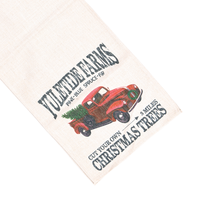 Chemin de table de Noël vintage avec camion rouge pour table de salle à manger de ferme, cuisine, fête de fin d'année, décoration de vente au détail et en gros