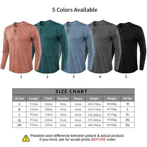 Camisas de Henley para entrenamiento muscular para hombre, ropa de gimnasio de manga larga, ajustada, sin marca, venta al por mayor - Product Image 3