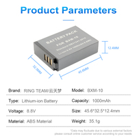 OEM/RingTeam 8.8V 1000mAh Baterai Isi Ulang BXM-10 Paket Baterai Lithium Ion BXM10 untuk Kamera XIAOYI M1