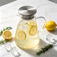 Service à café et thé conique en verre transparent NOBLE HAPPY moderne avec couvercle-filtre résistant à la chaleur pour boissons glacées aux fruits et limonade