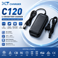 Chargeur de batterie au lithium GaN Tech C120 OEM personnalisé pour trottinette électrique monocycle, conception innovante, refroidissement sans ventilateur, ETL CB PSE KC