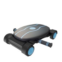 Appareil d'exercice abdominal à base stable en ABS+PVC avec rebond automatique à 4 roues pour fitness à domicile et renforcement des muscles abdominaux et de la taille