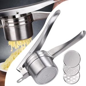 Mutlfunction Squeezer Potato Masher Manual <b>Kitchen</b> <b>Gadgets</b> Potato Ricer HevyStainless Steel Potato Press With 3 Interchangeable - Product Image 6