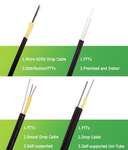Câble de dérivation extérieur intérieur FTTH G652D G657A1 1 2 4 Core LSZH Jacket Ignifuge SM <span class=keywords><strong>Fil</strong></span> à <span class=keywords><strong>fibre</strong></span> optique - Product Image 5