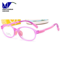 Monture de prescription ovale TR90 sur mesure OEM, anti-lumière bleue, pour enfants et adolescents, taille 47-15-130, MOQ flexible (100 pièces)
