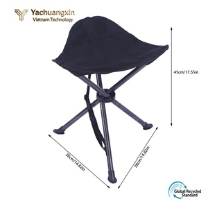 Portable Folding <b>Stool</b> Outdoor Camping Chair Aluminum Frame Oxford Fabric Tripod Design Minimalist Style Casual Use - Product Image 4