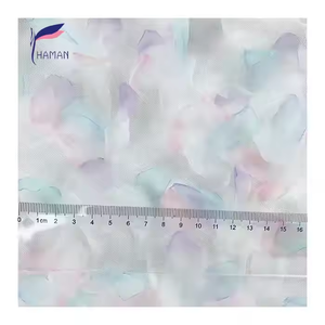 Venta al por mayor 100% tela de poliéster de nuevo diseño 3D flor decoración encaje Anti-píldora dimensional nupcial fluorescente <span class=keywords><strong>entretela</strong></span> - Product Image 2