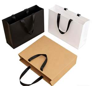 Sacs en papier de luxe réutilisables avec logo personnalisé, sacs cadeaux, sacs de shopping en carton avec poignées pour vêtements, vente en gros - Product Image 2