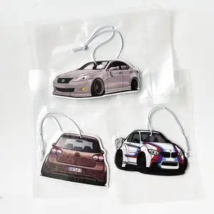 All car shapes shapes customized new hanging fruit scents paper airfreshner car air freshener