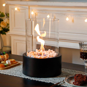 <span class=keywords><strong>Chimenea</strong></span> <span class=keywords><strong>de</strong></span> Etanol <span class=keywords><strong>de</strong></span> Mesa Redonda Negra con Piedras, <span class=keywords><strong>Chimenea</strong></span> <span class=keywords><strong>de</strong></span> Bioetanol sin Ventilación (Envío Gratuito) - Product Image 1