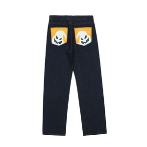 Pantalon en denim noir de haute qualité délavé à l'acide avec logo imprimé personnalisé signifie <span class=keywords><strong>jean</strong></span> slim - Product Image 3