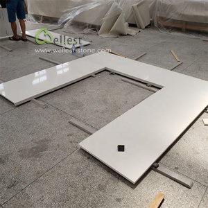 Trắng Đá Thạch Anh Vanity Hàng Đầu, Giá Rẻ Nhà Bếp Bàn - Product Image 4