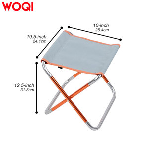 WOQI Modern Iron Small Folding <strong>Stool</strong> Travel Chair <strong>Fold</strong> <strong>up</strong> Lightweight Camping Outdoor Furniture Portable - Product Image 4