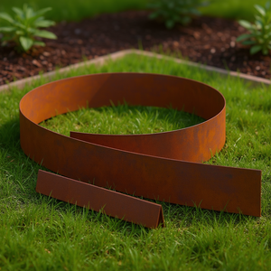 Borde de Césped de Acero Oxidado 450 x 0.05 x 15 cm, Piedra de Acero Resistente a la Intemperie para Paisajismo - Product Image 2