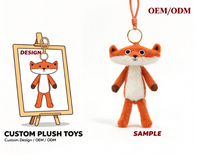 Porte-clés en peluche renard mignon et doux, pendentif pour décoration de sac, personnalisable OEM/ODM