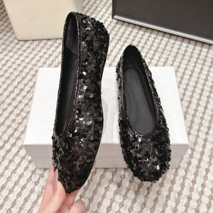 2026 ARKETS chaussures plates pour femmes sans lacet ballerines paillettes supérieure élégante légère conception supérieure chaussures de mariage et de Banquet - Product Image 4