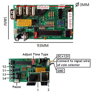 JY-18A USBタイムコントロールタイマーボード電源コインアクセプターとアーケードスロットゲーム用 - Product Image 5