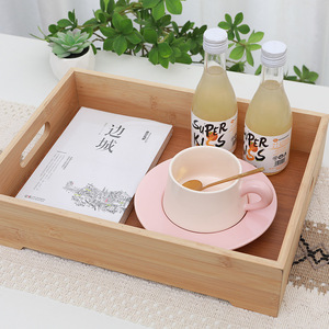Wooden Desktop <b>Storage</b> <b>Tray</b> Rectangle Minimalist Design For Desk Organizing Tea Snack Multifunctional Neatening <b>Tray</b> - Product Image 1