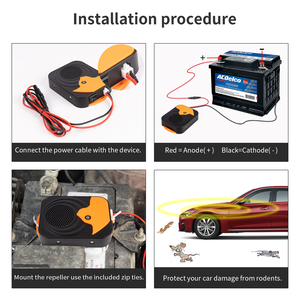 Répulsif à ultrasons pour rongeurs de voiture <span class=keywords><strong>Alarme</strong></span> sonore et stroboscopique LED pour 360 °   Protection des véhicules - Product Image 3