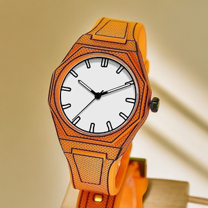Reloj de silicona con líneas y puntos finos, moderno, deportivo, informal, adecuado para estudiantes, resistente al agua, reloj de cuarzo - Product Image 5