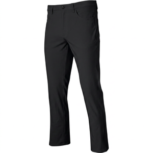 Men's <b>Black</b> Straight Fit Casual <b>Pants</b> Spandex/Cotton Breathable Lightweight Anti-Wrinkle Side Pockets Button Fly Autumn Wear - Product Image 1