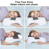 Oreiller ergonomique en mousse à mémoire de forme avec tunnel pour le bras, oreiller de câlin pour dormeurs latéraux, anti-engourdissement des mains, soutien du cou