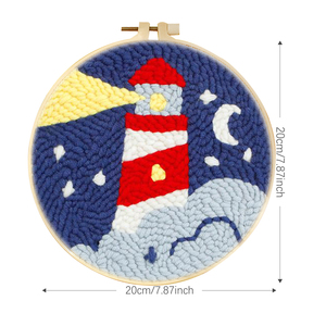 Kit de démarrage pour broderie Punch Needle, kit d'artisanat DIY pour débutants et adultes, kit de broderie Punch Needle Lighthouse, cadeau d'artisanat DIY - Product Image 2