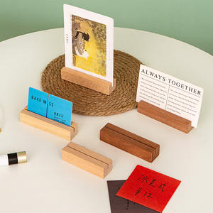 حامل بطاقات خشبي بسيط وعصري للملاحظات، حامل رسائل مكتبي، عارض إعلانات، قاعدة بطاقات إبداعية، حامل صور وبطاقات أسعار - Product Image 1