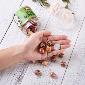 Cuentas redondas de madera pintadas surtidas, espaciador de cuentas sueltas de gran agujero, cuentas de diámetro para fabricación de pulseras - Product Image 3