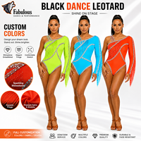 Uniforme de Majorette Personalizado con Flecos de Diamantes de Imitación, Un Solo Hombro, Manga Larga, Leotardo Cruzado con Diamantes, Corte Alto, Múltiples Colores