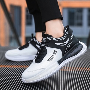 Scarpe da corsa da <span class=keywords><strong>uomo</strong></span> di nuova <span class=keywords><strong>moda</strong></span> semplici giovani leggero autunno Outdoor Mesh EVA traspirante bianco nero Sneakers sportive stringate - Product Image 5