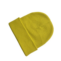Gorro de punto de poliéster verde de Color sólido personalizado, gorro de punto de invierno para hombres y mujeres