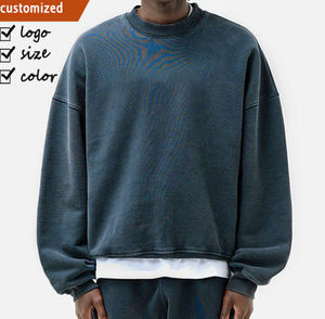 Sudadera Vintage Personalizada, Gruesa, de Alta Calidad, Hombros Caídos, Felpa Francesa, Lavada al Ácido, Sudadera con Capucha Extra Grande para Hombre - Product Image 1