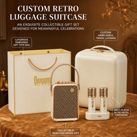 DIVOOM QINGLUAN II Système de karaoké de luxe pour la maison avec ensemble d'enceintes, deux microphones sans fil, micro intégré, sortie 10-50W, mixage analogique