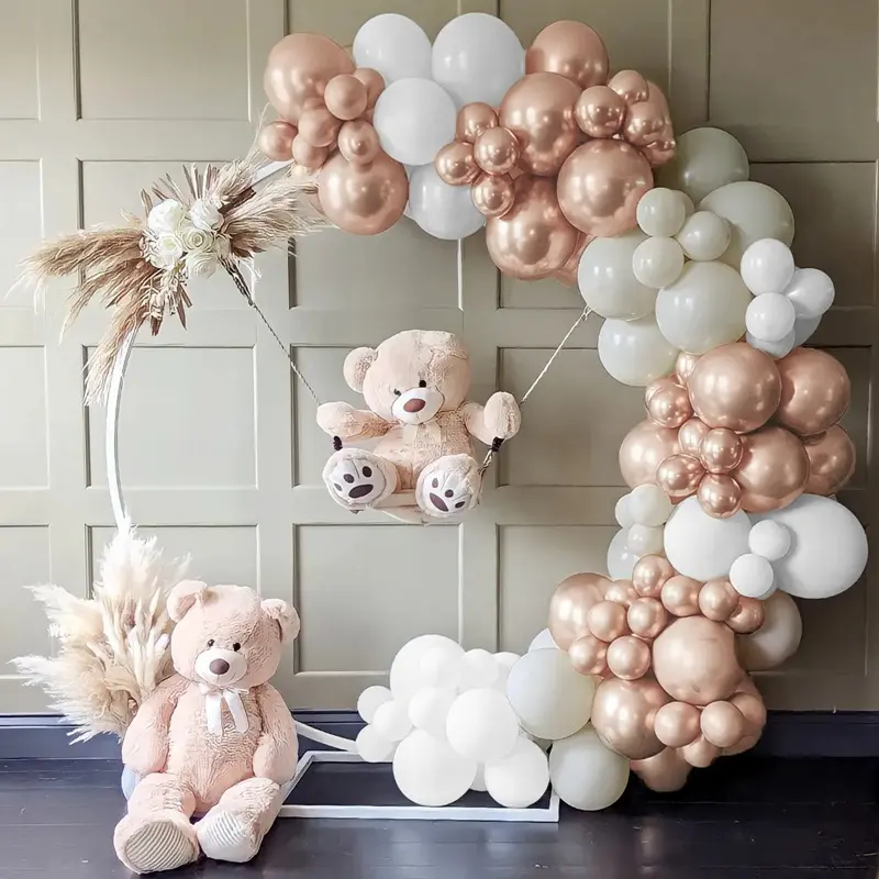 Nouveau bricolage rose ballon arc guirlande Kit or ballons en Latex pour bébé douche mariage fête d'anniversaire ballons décorations